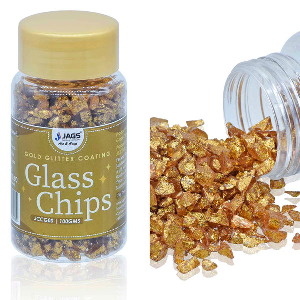 Jags gold glitter glass chips for resin art