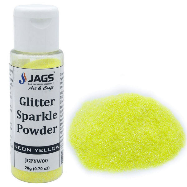 Jags Glitter Sparkle Powder, 20g pack, neon yellow shade