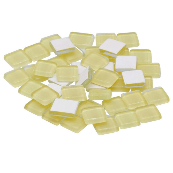 Jags yellow square glass mosaic chips, 100g pack