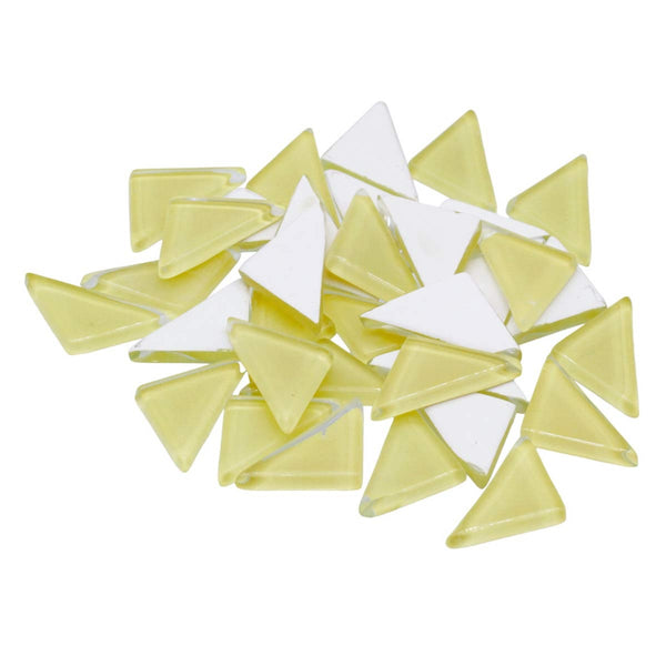Glass Mosaic Chips 100g, Triangle, Yellow
