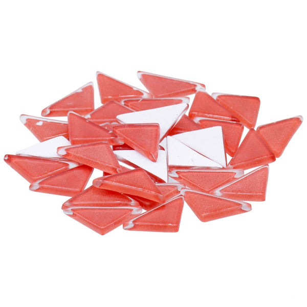 Glass Mosaic Chips 100g, Triangle, Pastel Orange