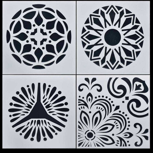 Jags DIY Plastic Stencils 6x6 inches 4pc #JSP602