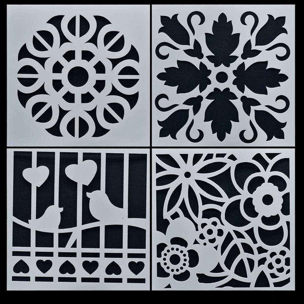 DIY Plastic Stencils 6x6in 4pc JSP607