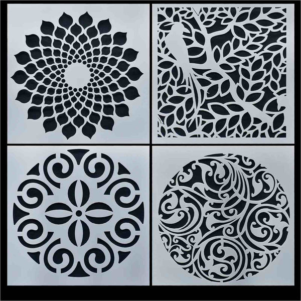 DIY Plastic Stencils 6x6in 4pc JSP613