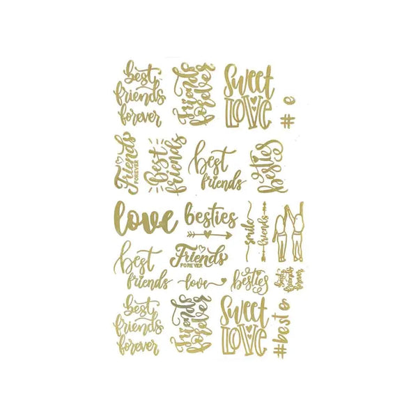 Jags A5 metallic sticker sheet, friends quotes design