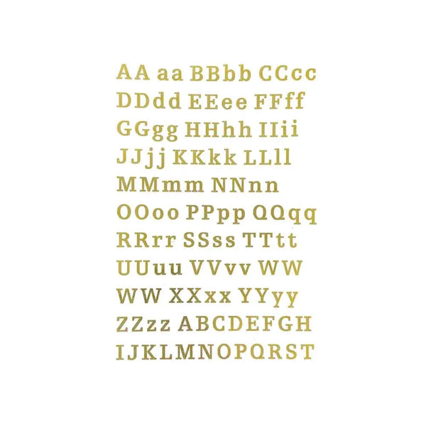 Jags A5 metallic sticker sheet, alphabets design
