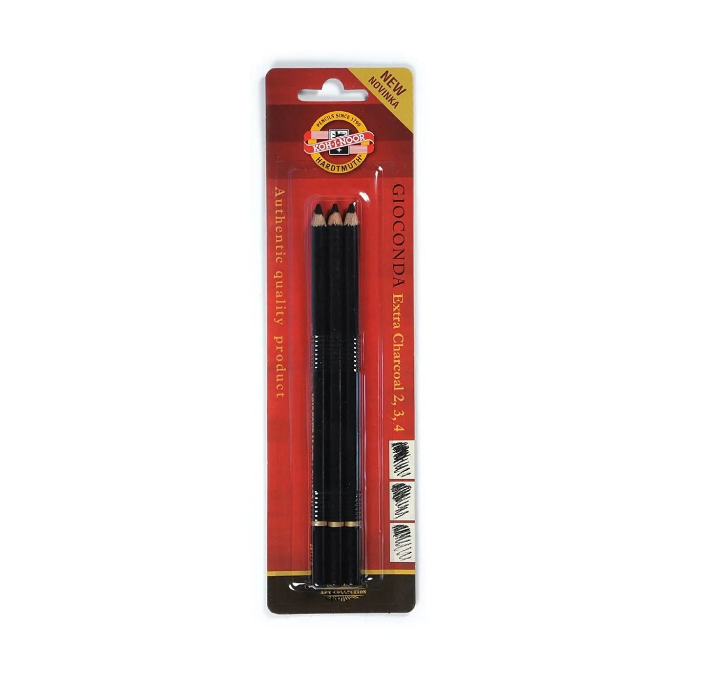 Kohinoor Hardmuth Extra Charcoal Pencils Set, 3 Shades