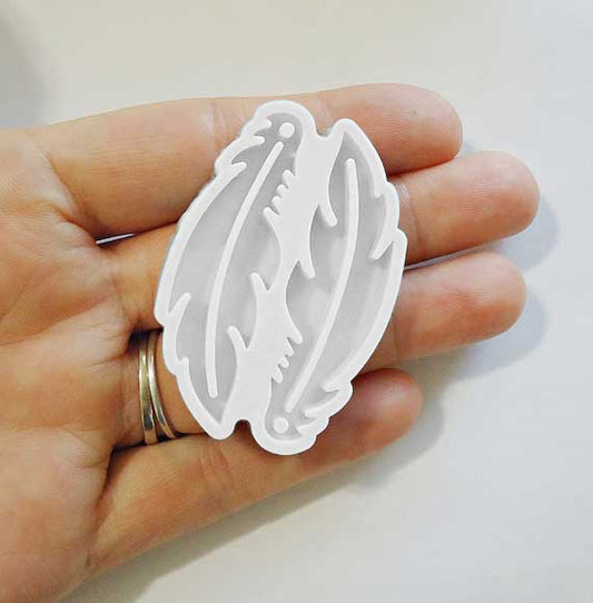 Silicone Mould Feather Earrings 2C 2 inches #RM459