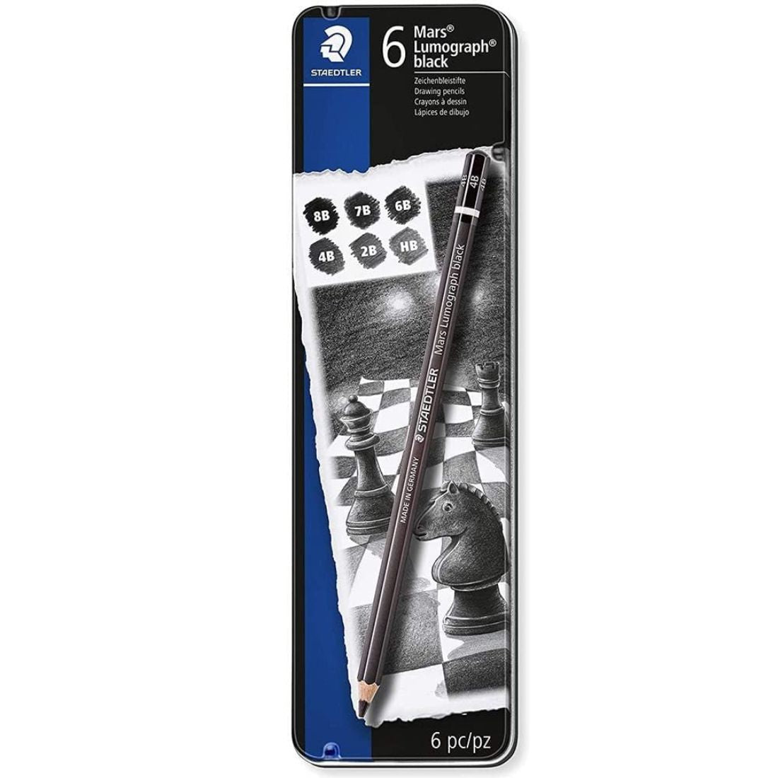 Staedtler Mars Lumograph Black pencil set, six pack tin