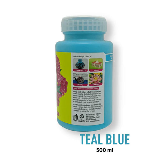 Pidilite Fevicryl Acrylic Colour 500ml, Teal blue-68