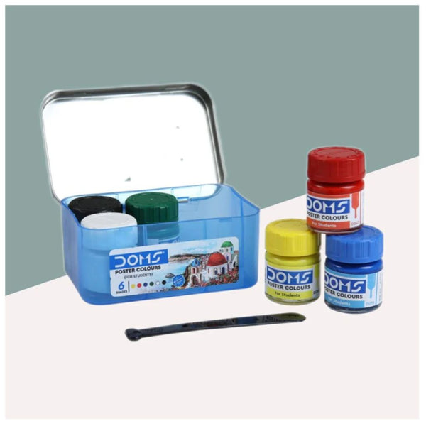 Doms Acrylic Colours set, six 10ml paint bottles in shades