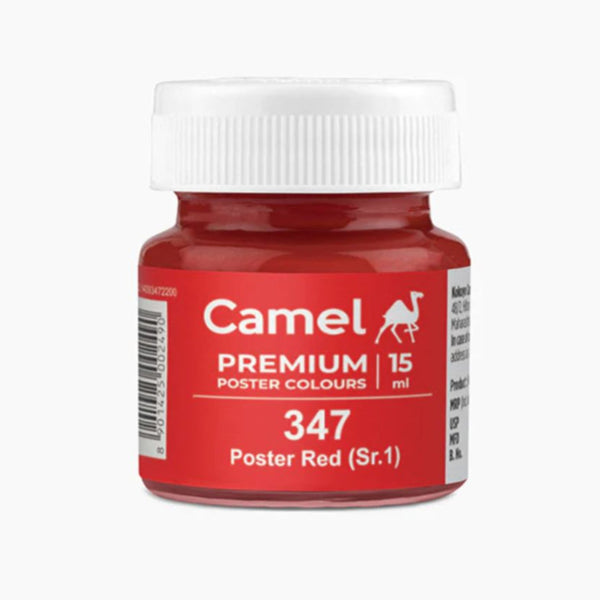 Bottle of Camel Premium Poster Colour, red shade