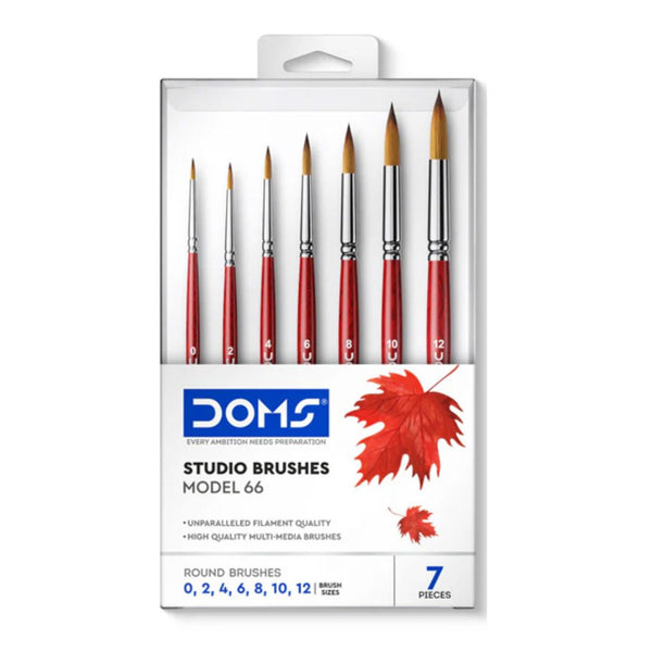 Set of 7 Doms Studio round paint brushes, Model 66