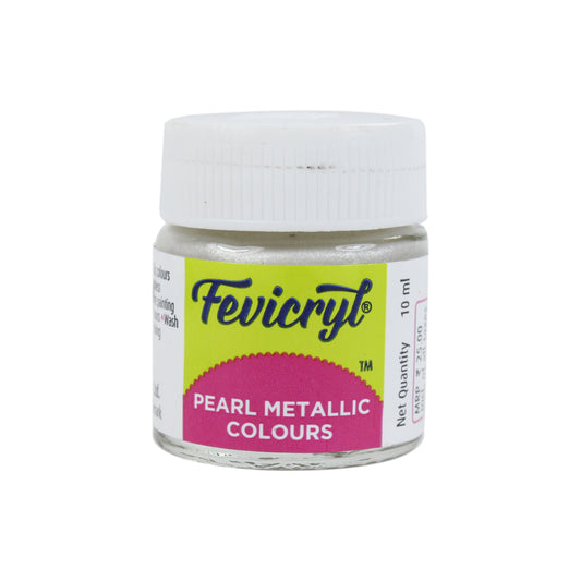 Pidilite Fevicryl Acrylic Colour 10ml, Pearl Metallic Silver-351