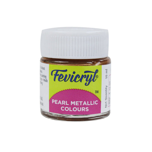 Pidilite Fevicryl Acrylic Colour 10ml, Pearl Metallic Bronze-355