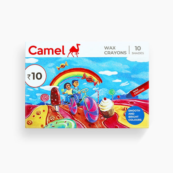 Pack of ten assorted Camel non-toxic wax crayon shades