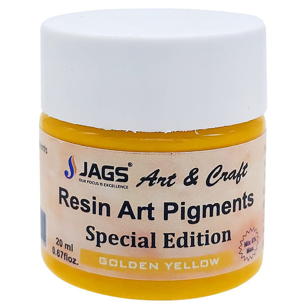 Jags Resin Art Pigment, 20ml bottle, golden yellow shade