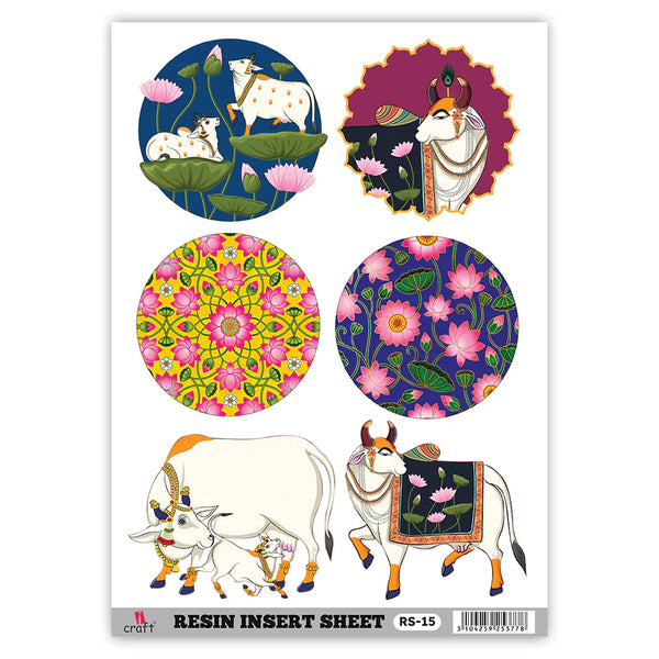 iCraft resin insert sheet, Pichwai design, A5 size