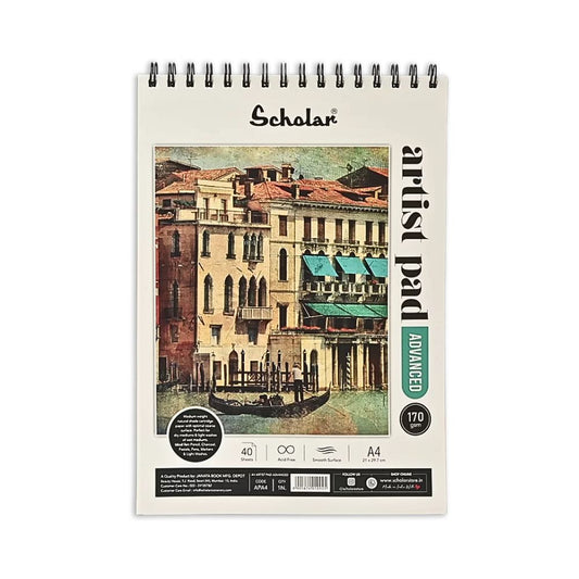 Scholar Artist Pad Sketchbook Advanced 170gsm, 40 Sheets, Spiral, A5