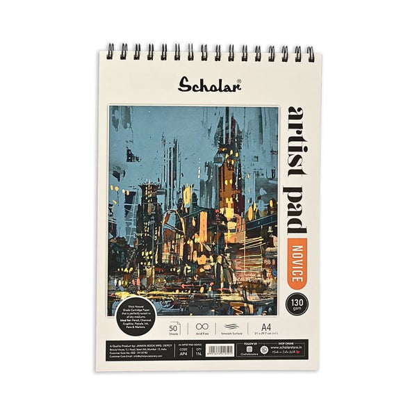 Scholar Novice A6 spiral sketchbook with 130gsm paper cover
