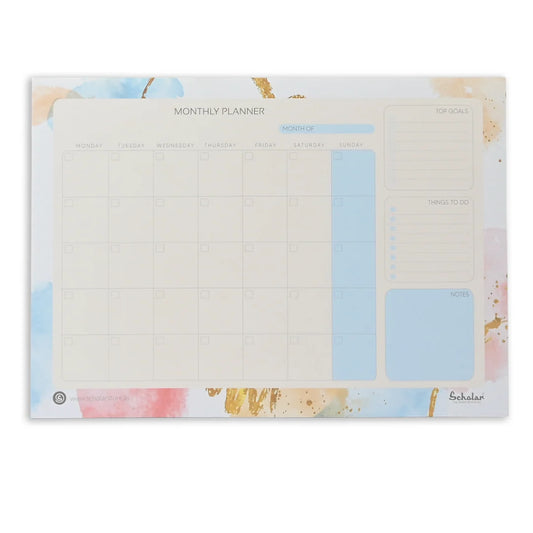 Scholar Monthly Planner, A4 size, desk planner