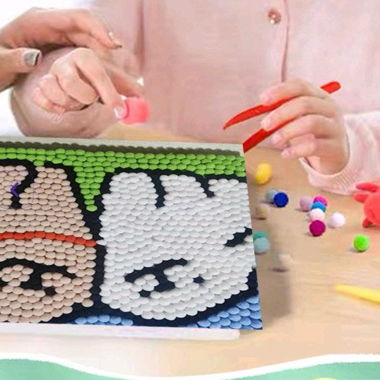 DIY Pom Pom Painting Kit, Teddy #MU012