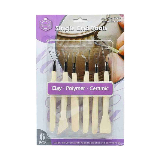 Keep Smiling Single End Clay Polymer Ceramic Tools, 6pc