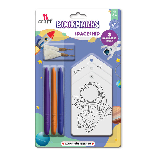iCraft spaceship design DIY bookmark coloring kit