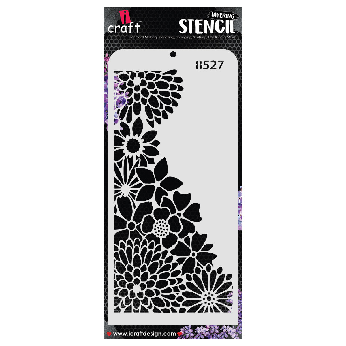 iCraft floral edge stencil, 4x8 inches, #8527