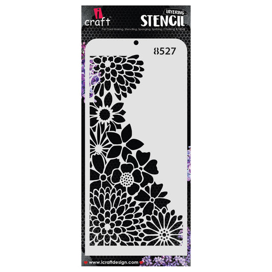 iCraft Stencil 4x8inches, Floral Edge #8527