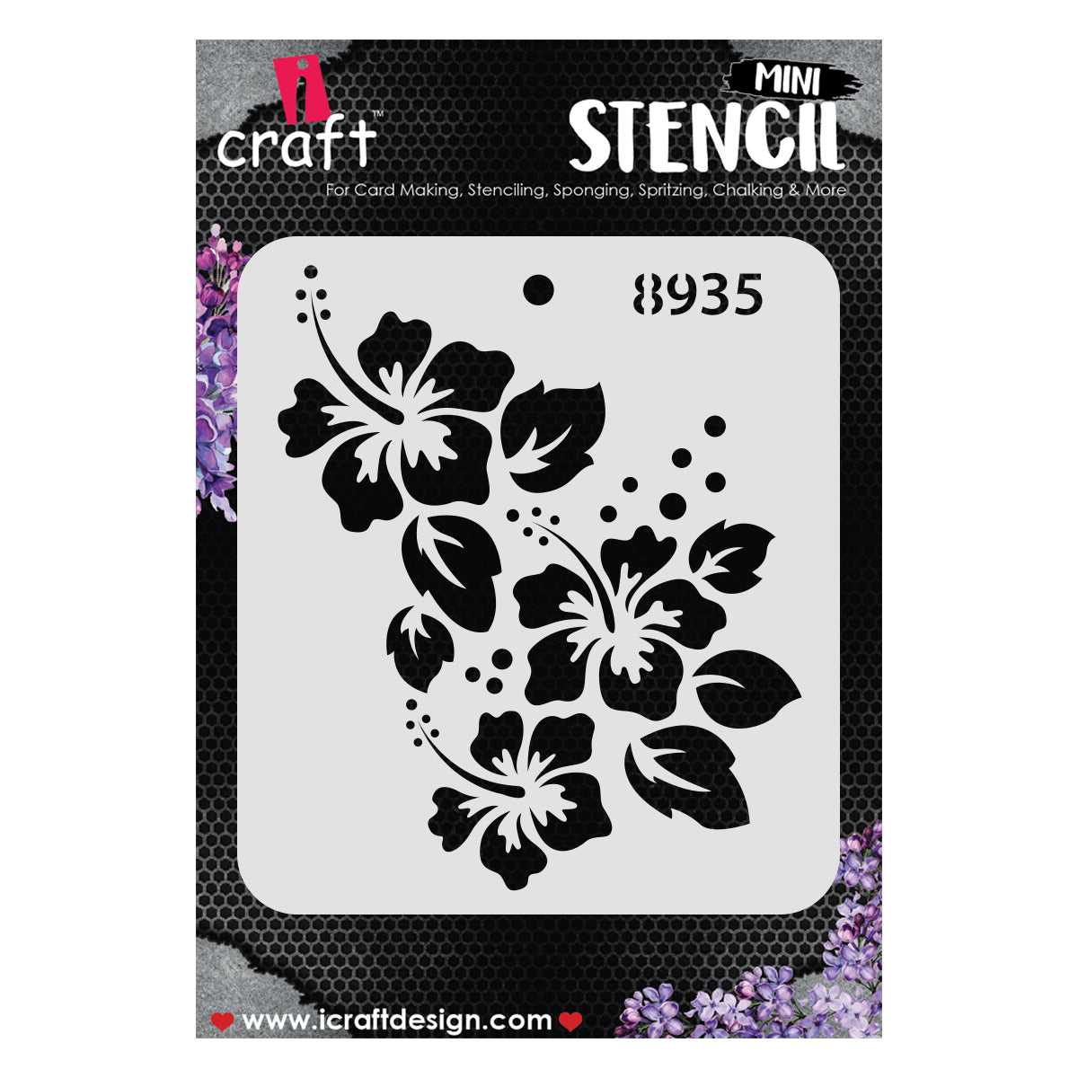 iCraft Stencil 4x4 inches, Floral Leafs #8935