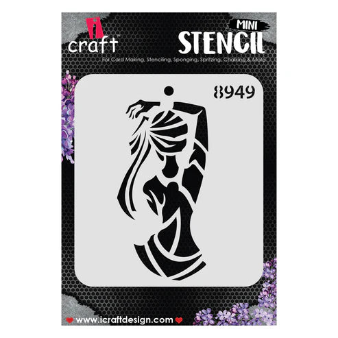 iCraft tribal woman mini stencil, third design, 4x4 inches