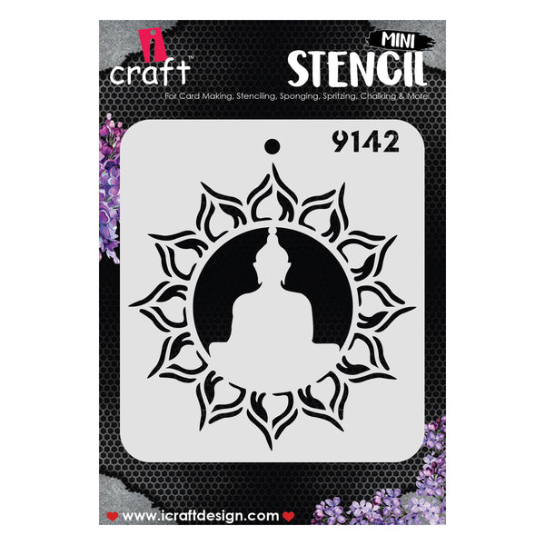 iCraft Gautam Buddha reusable stencil, 4x4 inches, #9142