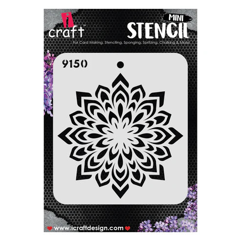 iCraft Mini Stencil 4x4 inches, Mandala #9150