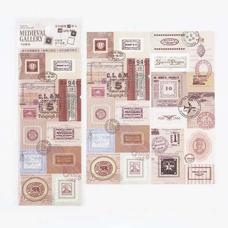 Stickers Medieval Gallery Stamps, 2 Sheets #T5889G