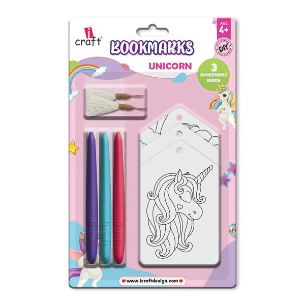 iCraft unicorn design DIY bookmark coloring kit