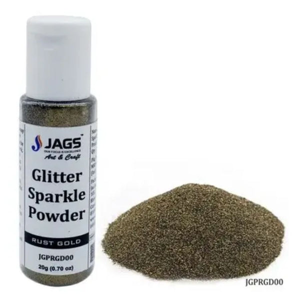 Jags Glitter Sparkle Powder 20g in Rust Gold, fine craft and resin glitter