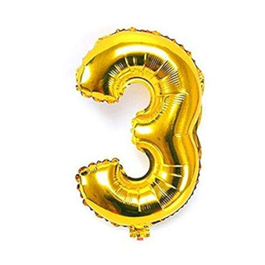 Alphabet Foil Balloon 16 inches, Number 3