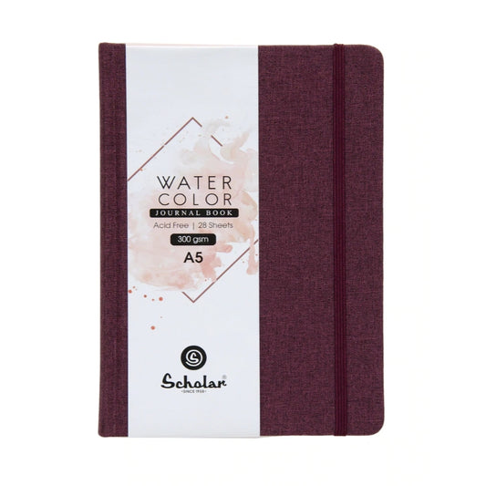 Scholar Water Colour Journal Book 300gsm, 28 Sheets, A5