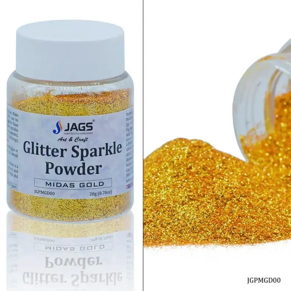 Jags Glitter Sparkle Powder, 20g pack, Midas gold shade