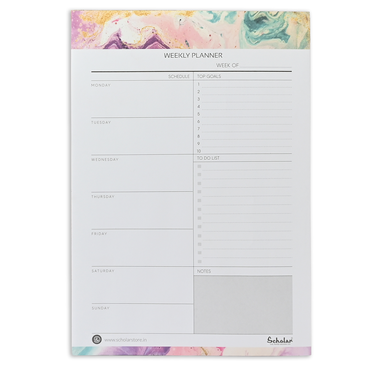 Scholar Weekly Planner, A4 size, desk planner