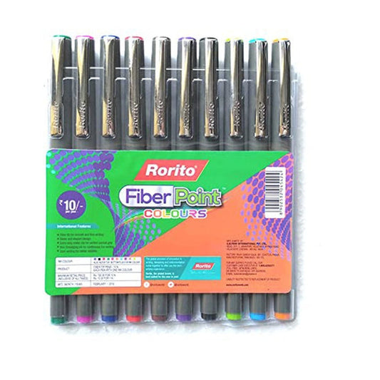 Rorito Fiber Point Pens, 10 Shades