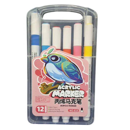 Bird No.615 Acrylic Markers, 12 Shades