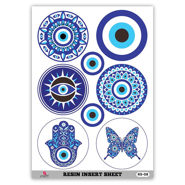 iCraft A5 resin insert sheet with evil eye design RS08