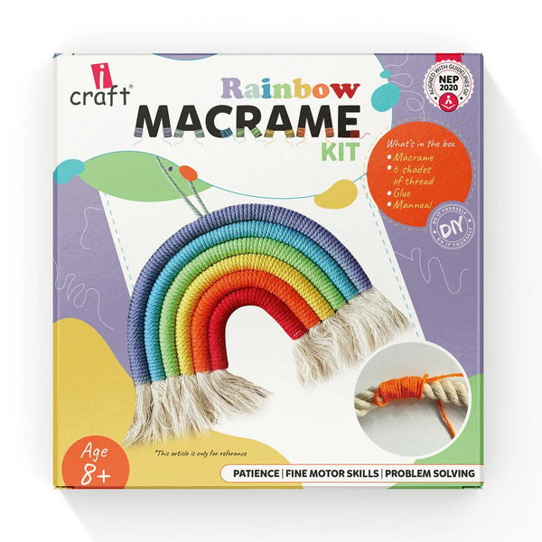 iCraft rainbow macrame DIY wall hanging kit