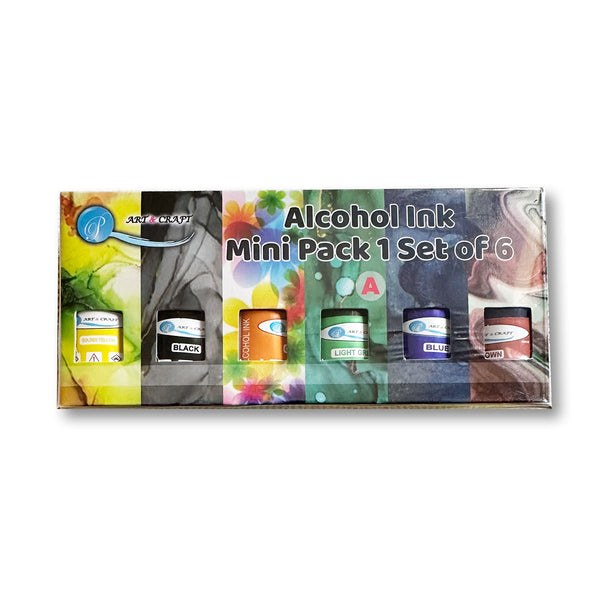 Jags Alcohol Ink mini pack bottles in six vibrant shades