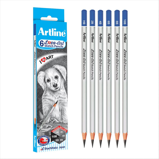 Artline Love-Art Drawing Sketching Pencils, 6 Shades