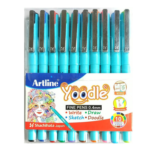 Artline Yoodle Fine Pens, 0.4mm, 10 Shades