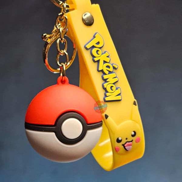 Round rubber ball keychain, red and white novelty design