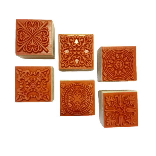 Generic Designer Stamps Square 30x30mm, 6 Designs #WSS